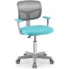 imageGiantex Kids Desk Chair Height Adjustable Children Swivel Computer Chair with YShaped Lumbar Support ampamp Universal Casters Mesh Kids Task Chair for Study Boys Girls Aged 413 BlueTurquoise