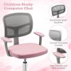 imageGiantex Kids Desk Chair Height Adjustable Children Swivel Computer Chair with YShaped Lumbar Support ampamp Universal Casters Mesh Kids Task Chair for Study Boys Girls Aged 413 BluePink