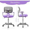 imageGiantex Kids Desk Chair Height Adjustable Children Swivel Computer Chair with YShaped Lumbar Support ampamp Universal Casters Mesh Kids Task Chair for Study Boys Girls Aged 413 BluePurple