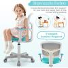 imageGiantex Kids Desk Chair Height Adjustable Children Swivel Computer Chair with YShaped Lumbar Support ampamp Universal Casters Mesh Kids Task Chair for Study Boys Girls Aged 413 BlueTurquoise