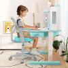 imageGiantex Kids Desk Chair Height Adjustable Children Swivel Computer Chair with YShaped Lumbar Support ampamp Universal Casters Mesh Kids Task Chair for Study Boys Girls Aged 413 BlueTurquoise
