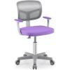 imageGiantex Kids Desk Chair Height Adjustable Children Swivel Computer Chair with YShaped Lumbar Support ampamp Universal Casters Mesh Kids Task Chair for Study Boys Girls Aged 413 BluePurple