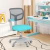 imageGiantex Kids Desk Chair Height Adjustable Children Swivel Computer Chair with YShaped Lumbar Support ampamp Universal Casters Mesh Kids Task Chair for Study Boys Girls Aged 413 BlueTurquoise