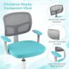 imageGiantex Kids Desk Chair Height Adjustable Children Swivel Computer Chair with YShaped Lumbar Support ampamp Universal Casters Mesh Kids Task Chair for Study Boys Girls Aged 413 BlueTurquoise