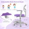 imageGiantex Kids Desk Chair Height Adjustable Children Swivel Computer Chair with YShaped Lumbar Support ampamp Universal Casters Mesh Kids Task Chair for Study Boys Girls Aged 413 BluePurple