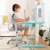 imageGiantex Kids Desk Chair Height Adjustable Children Swivel Computer Chair with YShaped Lumbar Support ampamp Universal Casters Mesh Kids Task Chair for Study Boys Girls Aged 413 BlueGrey