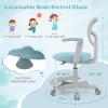 imageGiantex Kids Desk Chair Height Adjustable Children Swivel Computer Chair with YShaped Lumbar Support ampamp Universal Casters Mesh Kids Task Chair for Study Boys Girls Aged 413 BlueBlue