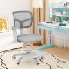 imageGiantex Kids Desk Chair Height Adjustable Children Swivel Computer Chair with YShaped Lumbar Support ampamp Universal Casters Mesh Kids Task Chair for Study Boys Girls Aged 413 BlueGrey