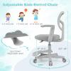 imageGiantex Kids Desk Chair Height Adjustable Children Swivel Computer Chair with YShaped Lumbar Support ampamp Universal Casters Mesh Kids Task Chair for Study Boys Girls Aged 413 BlueGrey