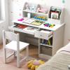 imageGiantex Kids Study Desk Children Wooden Writing Table with Hutch Bookshelf Drawer Keyboard Tray Storage Shelves White Student Computer Desk Workstation for Home School Use Gift for Boys Girls