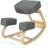 imageGiantex Kneeling Chair Wood Posture Chair Max Load 330 Lbs Rocking Knee Chair with Soft Cushion Natural Relief for Back Shoulder or Neck Pain Ergonomic Kneeling Chair for Office HomeGreyNatural