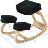 imageGiantex Kneeling Chair Wood Posture Chair Max Load 330 Lbs Rocking Knee Chair with Soft Cushion Natural Relief for Back Shoulder or Neck Pain Ergonomic Kneeling Chair for Office HomeBlackNatural