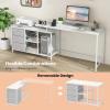 imageGiantex L Shaped Computer Desk with Drawers 81quot Convertible Corner Desk with Charging Station and Storage Shelves Study Writing Desk Modern Long Corner Gaming Table for Home Office WhiteWhite