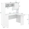 imageGiantex L Shaped Desk with Hutch White Corner Desk with Storage Shelf ampamp Cabinet Laptop PC Table Gaming Computer Table Workstation Modern Executive Study Writing Desk for Home Office Bedroom