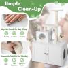 imageGiantex Litter Box Enclosure with Cat Tree Cat Washroom Hidden Furniture with Cat Tower Scratching Posts Cat Condo Jingling Ball Air Vents Wooden Pet Crate House WhiteWhite