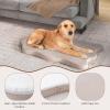 imageGiantex Memory Foam Dog Bed with Removable Washable Cover NonSlip Bottom Egg Crate Foam Pet Sleeping Mat for Large Medium Dogs 43 x 26 inch Orthopedic Dog Bed Indoor Outdoor GrayBeige