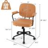 imageGiantex Mid Century Leather Office Chair Orange Height Adjustable Desk Chair with Rocking Backrest ampamp Padded Armrest Upholstered Swivel Leisure Task Chair Modern Rolling Chair for Home Office