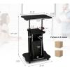 imageGiantex Mobile Podium Stand SittoStand Laptop Cart with Tilting Tabletop ampamp Storage Cabinet Lockable Casters HeightAdjustable Rolling Lectern for Classroom Church Home Office Black 2 PackBlack