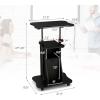 imageGiantex Mobile Podium Stand SittoStand Laptop Cart with Tilting Tabletop ampamp Storage Cabinet Lockable Casters HeightAdjustable Rolling Lectern for Classroom Church Home Office Black 2 PackBlack
