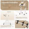 imageGiantex Mobile Stand Up Desk Adjustable Height with Wheels ampamp Tilting Tabletop Home Office Computer Workstation Sit Stand Desk for Standing or Sitting BlackNatural
