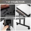 imageGiantex Mobile Stand Up Desk Adjustable Height with Wheels ampamp Tilting Tabletop Home Office Computer Workstation Sit Stand Desk for Standing or Sitting BlackBlack