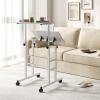 imageGiantex Mobile Stand Up Desk Adjustable Height with Wheels ampamp Tilting Tabletop Home Office Computer Workstation Sit Stand Desk for Standing or Sitting BlackWhite
