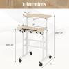 imageGiantex Mobile Stand Up Desk Adjustable Height with Wheels ampamp Tilting Tabletop Home Office Computer Workstation Sit Stand Desk for Standing or Sitting BlackNatural
