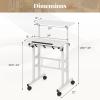 imageGiantex Mobile Stand Up Desk Adjustable Height with Wheels ampamp Tilting Tabletop Home Office Computer Workstation Sit Stand Desk for Standing or Sitting BlackWhite