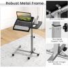 imageGiantex Mobile Standing Desk Height Adjustable Rolling Computer Desk with Tilting Tabletop ampamp Edge Stoppers Standing Laptop Cart Portable Desk with Wheels for Home Office BlackBlack