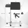 imageGiantex Mobile Standing Desk Height Adjustable Rolling Computer Desk with Tilting Tabletop ampamp Edge Stoppers Standing Laptop Cart Portable Desk with Wheels for Home Office BlackBlack
