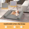 imageGiantex Orthopedic Dog Bed  Egg Crate Foam Dog Sofa Pet Bed with Washable Cover Removable 3Sided Bolsters Non Slip Bottom Quilted Surface Pet Couch Dog Crate Mat for Medium Size Dogs GrayGray