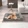 imageGiantex Orthopedic Dog Bed  Egg Crate Foam Dog Sofa Pet Bed with Washable Cover Removable 3Sided Bolsters Non Slip Bottom Quilted Surface Pet Couch Dog Crate Mat for Medium Size Dogs GrayGray