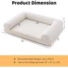 imageGiantex Orthopedic Dog Bed  Egg Crate Foam Dog Sofa Pet Bed with Washable Cover Removable 3Sided Bolsters Non Slip Bottom Quilted Surface Pet Couch Dog Crate Mat for Medium Size Dogs GrayBeige