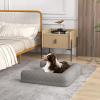 imageGiantex Orthopedic Dog Bed  Egg Crate Foam Dog Sofa Pet Bed with Washable Cover Removable 3Sided Bolsters Non Slip Bottom Quilted Surface Pet Couch Dog Crate Mat for Medium Size Dogs GrayGray