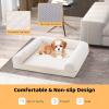 imageGiantex Orthopedic Dog Bed  Egg Crate Foam Dog Sofa Pet Bed with Washable Cover Removable 3Sided Bolsters Non Slip Bottom Quilted Surface Pet Couch Dog Crate Mat for Medium Size Dogs GrayBeige