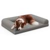 imageGiantex Orthopedic Dog Bed  Egg Crate Foam Dog Sofa Pet Bed with Washable Cover Removable 3Sided Bolsters Non Slip Bottom Quilted Surface Pet Couch Dog Crate Mat for Medium Size Dogs GrayGray