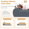 imageGiantex Orthopedic Dog Bed for Large Dogs 40quot L Memory Foam Dog Sofa Bed with Washable Removable Cover NonSlip Bottom Pet Couch Dog Crate Mat for Puppies Senior Dogs up to 95 lbs GrayGray