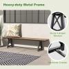 imageGiantex Outdoor Bench Set of 2 34 Person Garden Bench 72quot Long Patio Bench with Metal Frame 1100 LBS Capacity Weatherproof Backless Park Bench Outside Dining Bench for Lawn BackyardBrownblack