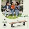 imageGiantex Outdoor Bench Set of 2 34 Person Garden Bench 72quot Long Patio Bench with Metal Frame 1100 LBS Capacity Weatherproof Backless Park Bench Outside Dining Bench for Lawn BackyardBrownblack