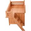 imageGiantex Pet Dog House Wooden Dog Room Shelter with Stairs Raised Roof and Balcony Bed for Indoor and Outdoor Use Wood Dog House