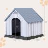 imageGiantex Plastic Dog House for Small Medium Large Sized Dogs Waterproof Ventilated Pet Kennel with Elevated Floor for Indoor Outdoor Easy to Assemble All Weather Pet Dog House Puppy Shelter