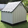 imageGiantex Plastic Dog House for Small Medium Large Sized Dogs Waterproof Ventilated Pet Kennel with Elevated Floor for Indoor Outdoor Easy to Assemble All Weather Pet Dog House Puppy Shelter