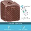imageGiantex Portable Steam Sauna Spa 2L Folding Private Sauna Tent WChair Foot Massage Roller Absorbent Pad9 Adjustable Temperature Levels for Stress Fatigue 33 x 33x 42 Inch GrayCoffee
