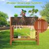 imageGiantex Raised Garden Bed Wood Planter Box with Plant Stand ampamp Black Liner 40quotx20quotx39quot Raised Bed for Indoor Outdoor Plants Vegetables Flower Herbs Fruit Gardening 2Reddish BrownCeder Brown