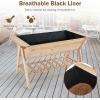 imageGiantex Raised Garden Bed Wood Planter Raised Bed with Storage Shelf Outdoor Plant Box Black Liner Drainage Hole Elevated Freestanding Garden Box for Patio Backyard Balcony 59quotx31quotx325quot