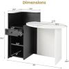 imageGiantex Reception Desk Front Counter Desk with Lockable Drawer Checkout Table with Round Tabletop Corner Shelf ampamp Adjustable Shelf for Office Beauty Salon Retail Store White ampamp BlackBlack  White