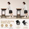imageGiantex Rolling Computer Desk Mobile Desk with Keyboard Tray ampamp Wheels Portable Laptop PC Table Cart with Shelf ampamp Hooks Small Desk for Small Spaces Bedroom Apartment