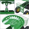 imageGiantex Rolling Garden Work Seat 360 Swivel Gardening Workseat with Wheels Tool Basket Adjustable Height Outdoor Scooter for Sitting Gardening Stool Chair for Planting Trimming GreenGreen