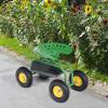 imageGiantex Rolling Garden Work Seat 360 Swivel Gardening Workseat with Wheels Tool Basket Adjustable Height Outdoor Scooter for Sitting Gardening Stool Chair for Planting Trimming GreenGreen