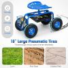 imageGiantex Rolling Garden Work Seat 360 Swivel Gardening Workseat with Wheels Tool Basket Adjustable Height Outdoor Scooter for Sitting Gardening Stool Chair for Planting Trimming GreenBlue